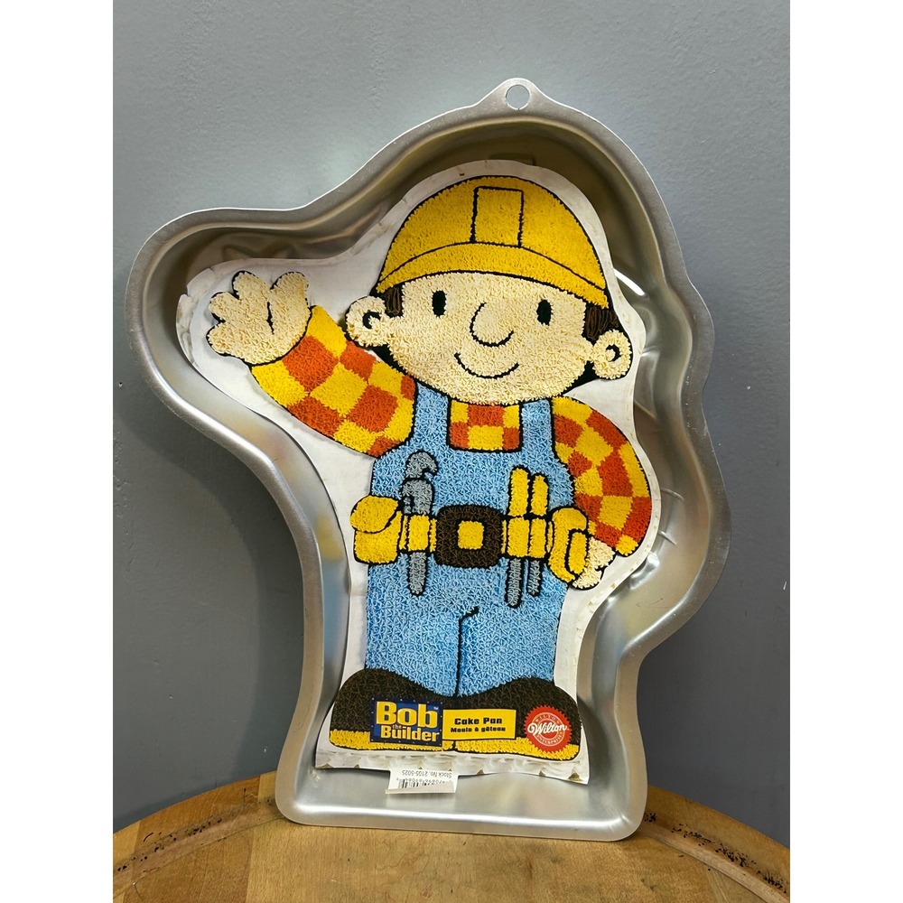 Wilton Cake Pan Unisex OS Silver Bob the Builder 2105-5025 Vintage 2002 Aluminum